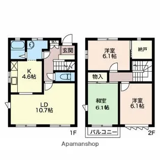 テラスミナミナガレ公園【A3号室】の間取り