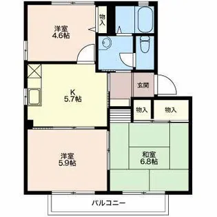 フリーデンハイム B【1階】の間取り