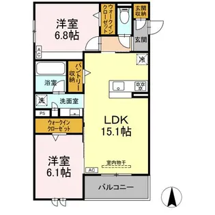 カサ クアルト【2階】の間取り