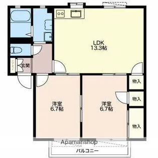 ラカーサ C【2階】の間取り