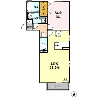 ボンヌ・シャンス A【2階】の間取り