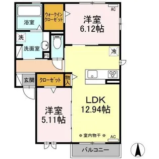 セジュールコルザック【2階】の間取り