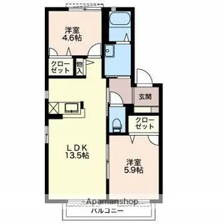 アピス A【2階】の間取り