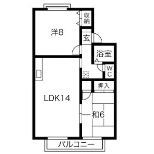 MUヒルズ茜部【2階】の間取り