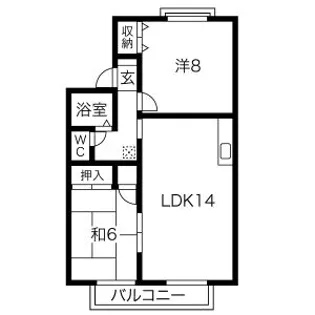 MUヒルズ茜部【2階】の間取り