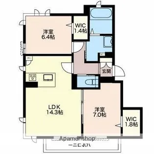 クレール長良 A【202号室】の間取り