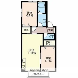 ドリーム B【202号室】の間取り