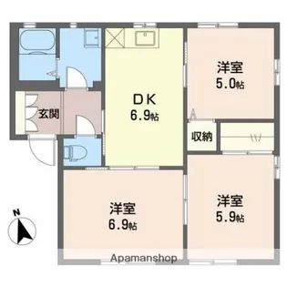 ネスト タチバナ A【1階】の間取り
