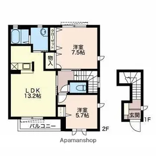 メゾンAIGI D【2階】の間取り