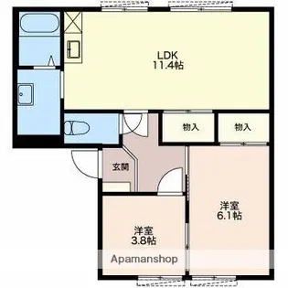 フレグランス浅野【1階】の間取り
