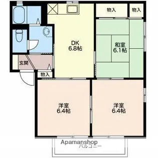 メゾン.S.K.K B【1階】の間取り