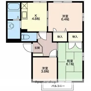 エーデルハイム B【2階】の間取り
