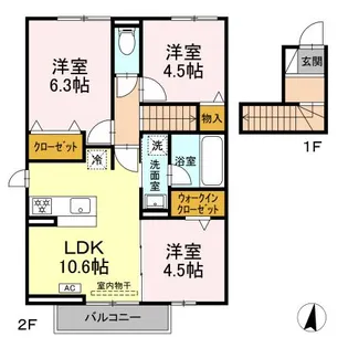 モンシャトー岐南II【2階】の間取り