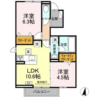 モンシャトー岐南II【1階】の間取り