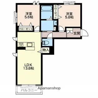ベレオ稲里【2階】の間取り
