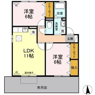 ウィルモア小野 A棟【102号室】の間取り