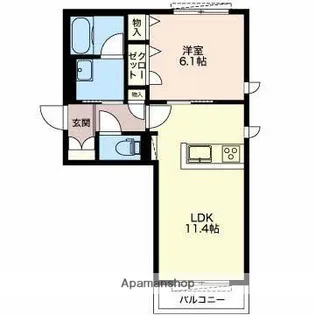 つきの葉【201号室】の間取り