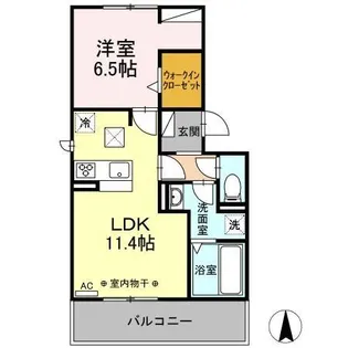 ソレイユ六条【1階】の間取り
