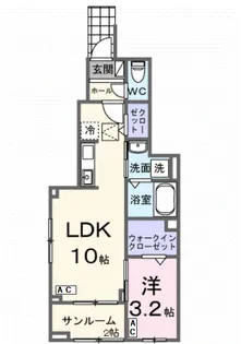 ソルジエンテ【1階】の間取り