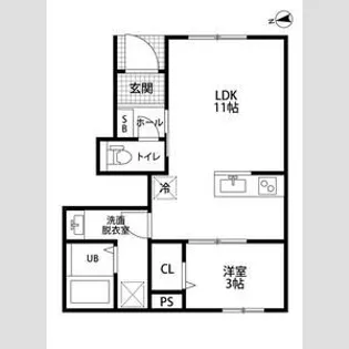 リーブルファイン中鶉Ⅱ【1階】の間取り