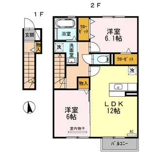 シンフォニー A棟【2階】の間取り