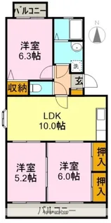 ペアフィールド【C102号室】の間取り