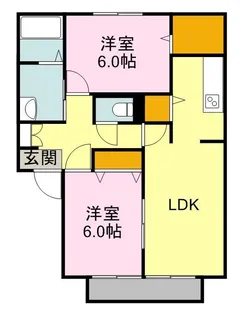 リトルタウンイワモト【B102号室】の間取り
