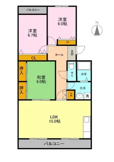 キャッスルMR【4階】の間取り