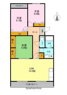 キャッスルMR【4階】の間取り