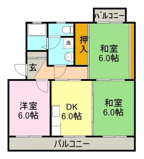 コーポ中芝原【1階】の間取り