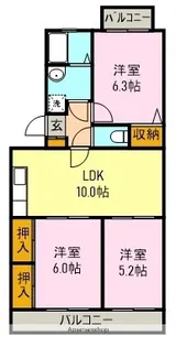 コーポラス東【202号室】の間取り