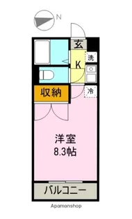 レジデンス宇東川【102号室】の間取り