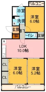 エバーグリーン【B302号室】の間取り