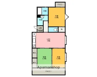 エバーグリーン【3階】の間取り