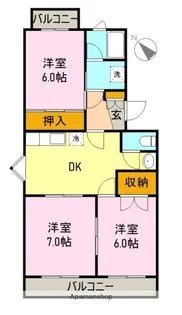 メゾン白百合【303号室】の間取り