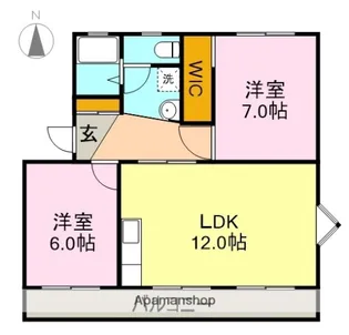 リバーヒルⅠ【101号室】の間取り