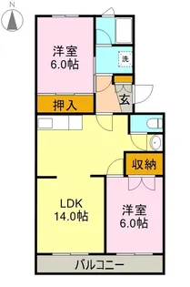 コーポ杉山【1階】の間取り