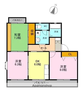 カトレア【403号室】の間取り