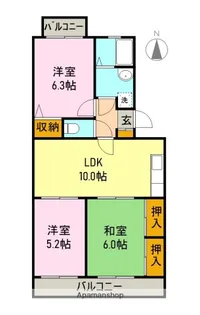 コーポサンモリッツ【202号室】の間取り