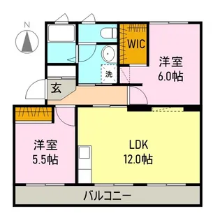 AIRLIX松岡(エアリクスマツオカ)【A103号室】の間取り