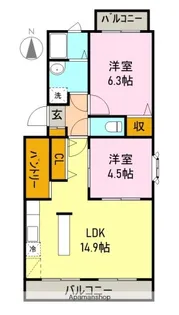コープKATOⅡ【205号室】の間取り
