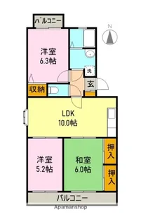 リバーサイドⅡ【201号室】の間取り