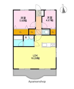 グランディールK【2階】の間取り