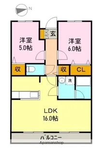 サンボナール【105号室】の間取り