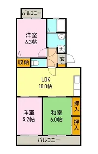 ハイム大石【2階】の間取り