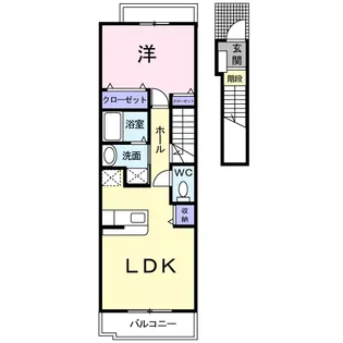 ソレイユB【2階】の間取り