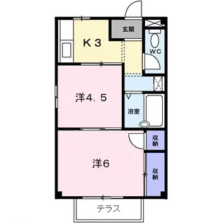 エルディムシバタ【1階】の間取り