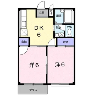 エルディムふじおかA【1階】の間取り