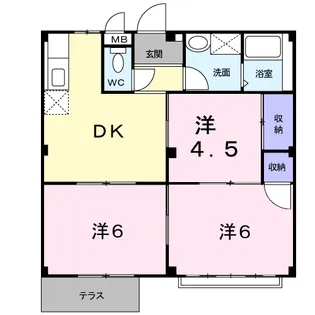 エルディム立田【1階】の間取り