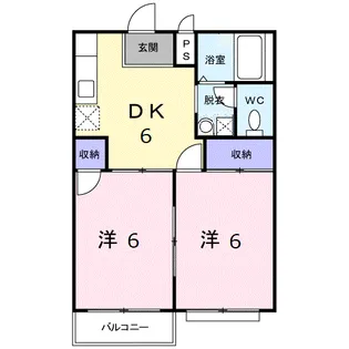 エルディムふじおかB【2階】の間取り